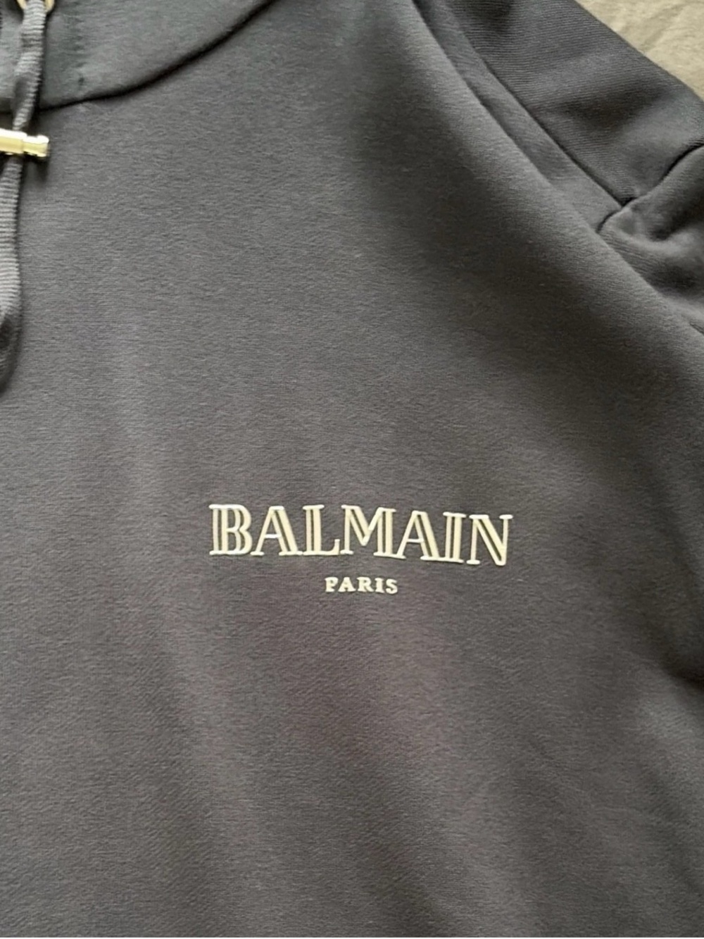 Balmain Paris Blue Logo Hoodie